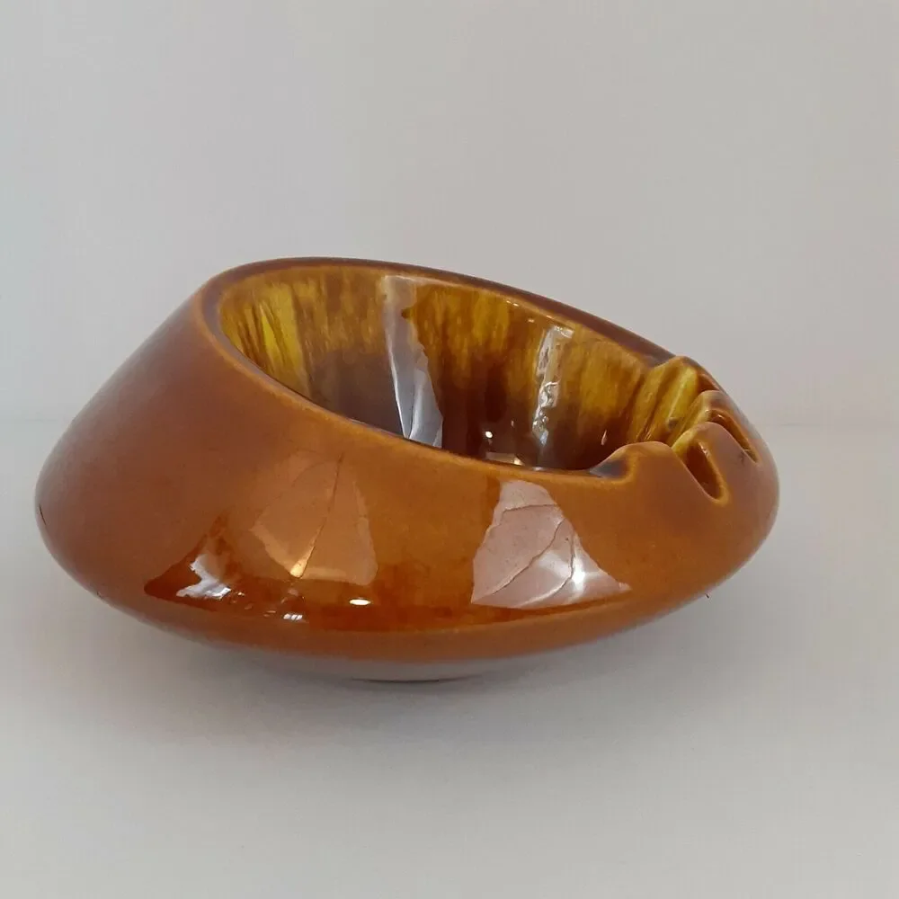 Vintage Hyalyn Ashtray,Drip Glaze & Smooth,Mid Century Modern, Scandinavian